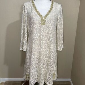 Yoana Baraschi womens ivory gold dress